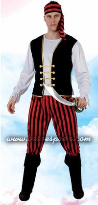 Disfraz de pirata adulto rayas económico.