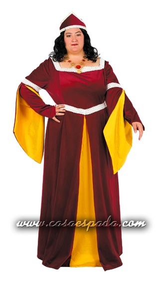 Disfraz de mujer medieval talla grande XXL