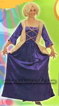 Disfraz dama inglesa medieval azul
