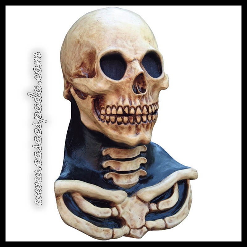 Máscara calavera cuello long neck skull látex