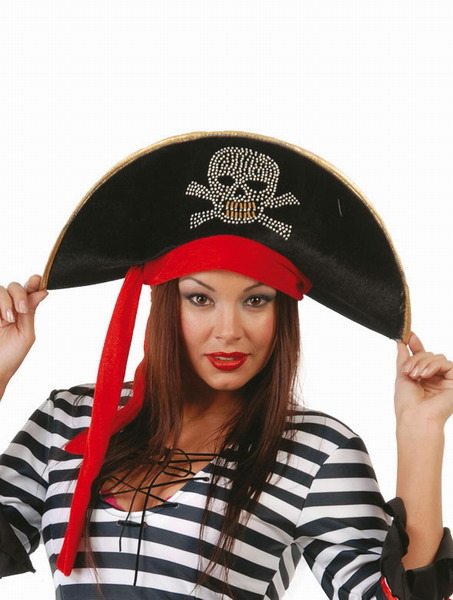 Sombrero pirata tela plano