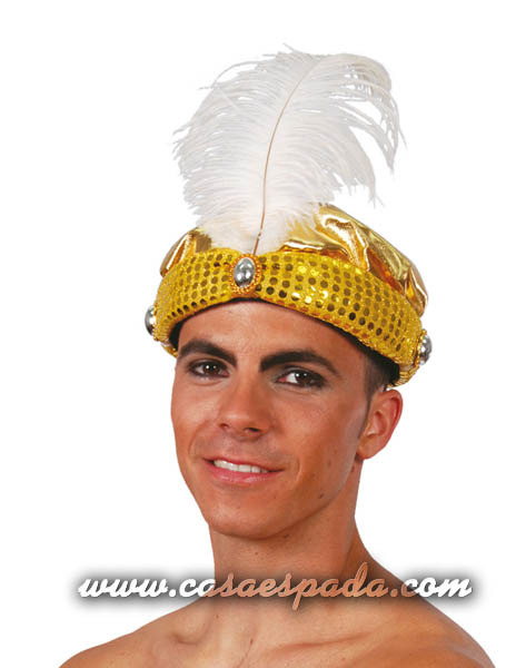 Sombrero turbante oro eco guir