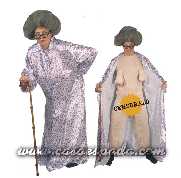 Disfraz abuela sexy exhibicionista