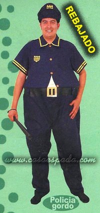 Disfraz de policía gordo para adulto.