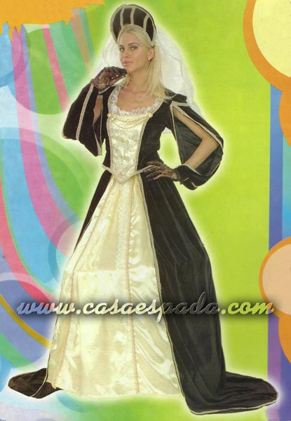 Disfraz princesa medieval negro