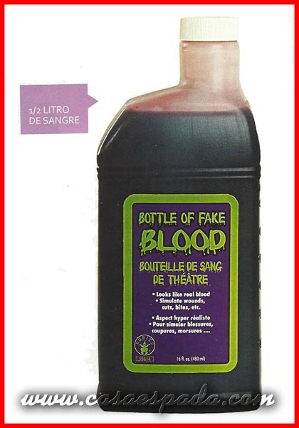 Bote medio litro sangre ficticia artificial