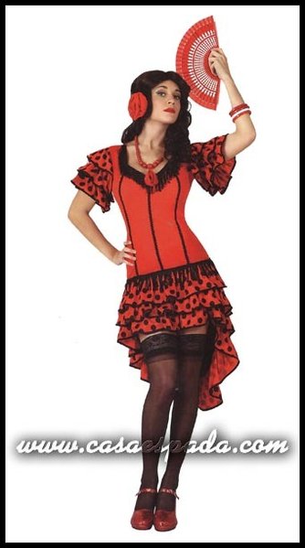 Disfraz flamenca corto adulto