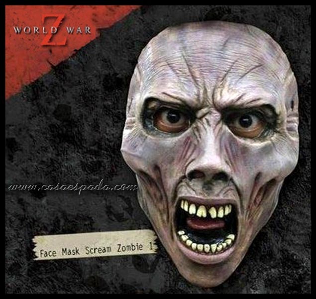 Careta máscara zombie guerra mundial z latex mod 1