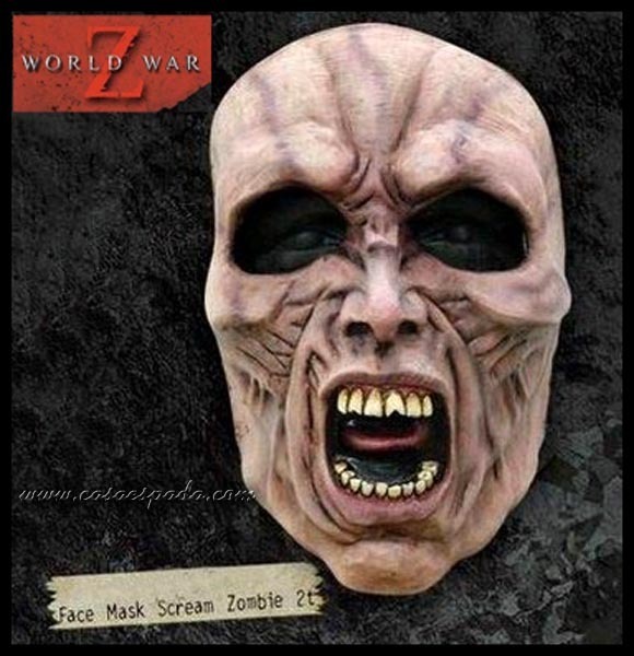 Careta máscara zombie guerra mundial z latex mod 2