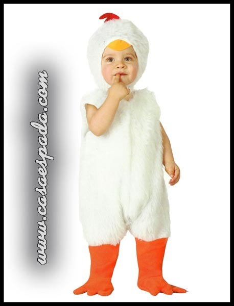 Disfraz pollito bebe gallina blanco