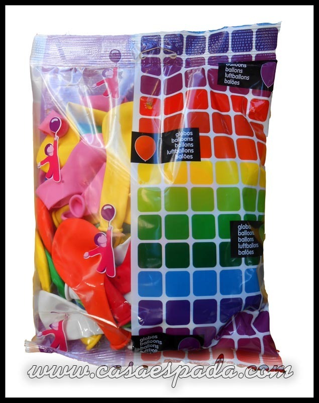 Globos látex multicolor bolsa 100 unidades