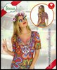 Camiseta disfraz hippie mujer adulto impresión 3D