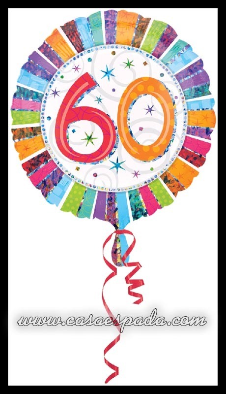 Globo 60 cumpleaños foil polidamida 18 pulgadas para helio