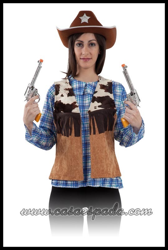 Chaleco vaquero adulto mujer vaquera pistolero pistolero fyc