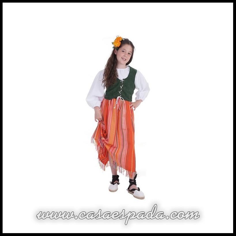 Disfraz bodeguera medieval mesonera infantil