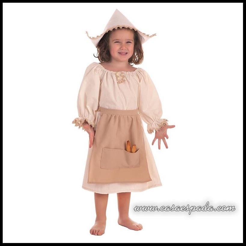 Disfraz panadera molinera medieval infantil niña