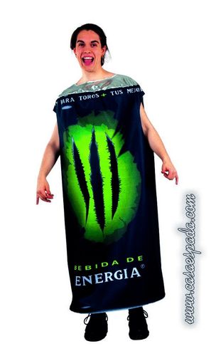 Disfraz lata bebida energética monstruo adulto